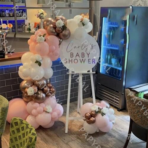 99Pcs Macaron Pink White Wedding Balloon Set Chrome Rose Gold Arch Garland Balloon Kit Baby Shower Kids Birthday Party Supplies