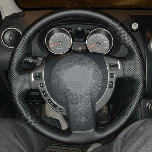 Non-Slip Black Artificial Leather Car Steering Wheel Cover For Nissan QASHQAI X-Trail Nissan NV200 Rogue Steering Wheel Braid