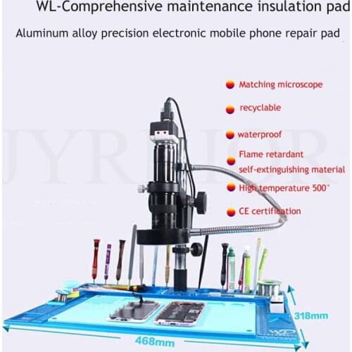 High Precision Aluminum Alloy Microscope Base Platform Pad High Heat Resistant Maintenance Mat Soldering Repair Station Pad