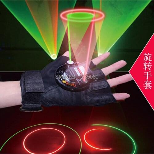 Party supply green and red rotateing led laser on palm with 4 green laser on finger led gloves stage show laser gloves 1pieces