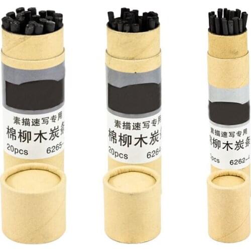 20PCS/Set Willow Vine Sketch Charcoal Sticks, Approx. 2-4mm / 4-5mm / 5-7mm Diameter, Art Drawing Painting Charcoal Sticks