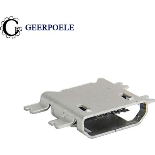 20/50 pcs/lot 4 Feet Flat SMT 5 Pin Connectors Female Micro USB Connector Tail Plug Port Jack Sockect Terminals