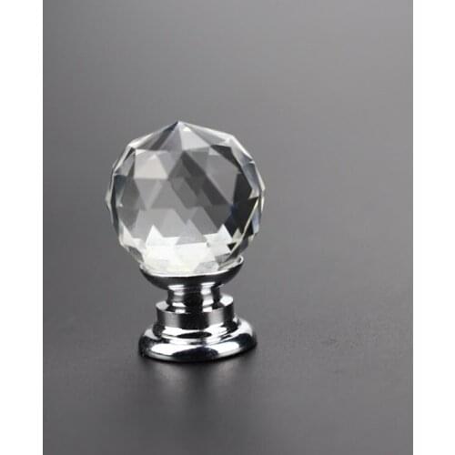 Crystal Glass Handle Kitchen Cabinet Door Cabinet Drawer Handle Hardware Cabinet Handle European-style Hardware Round Furniture