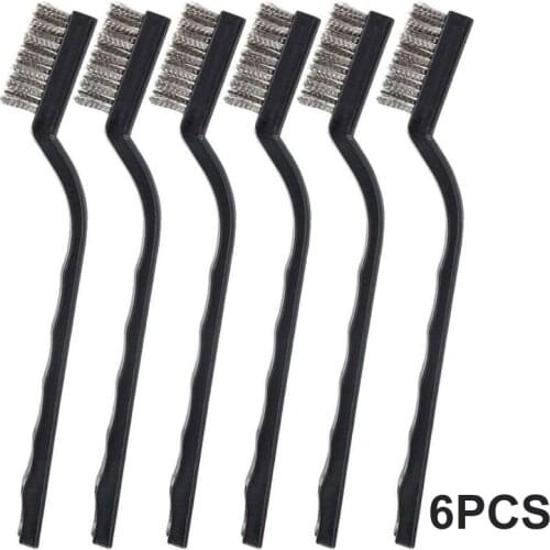 6pcs Clening Wire Brushes Stainless Steel DIY Paint Rust Remover Removal Cleaning Polishing Detail Metal Brushes