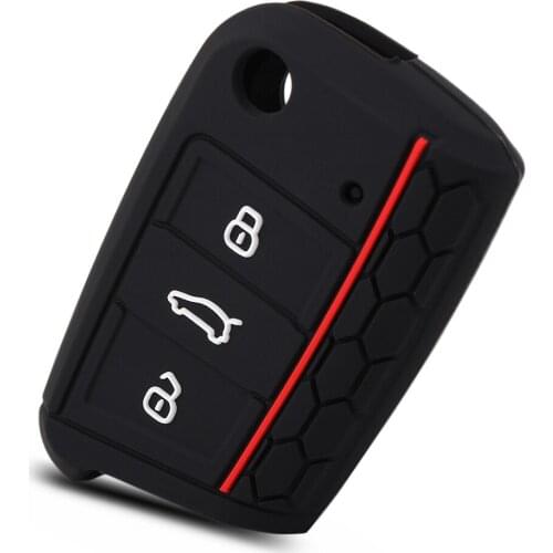 Silicone Key Case Cover For Volkswagen VW Golf 7 GTI MK7 POLO Passat For Skoda Octavia A7 Key Portect Case Bag Car Accessories
