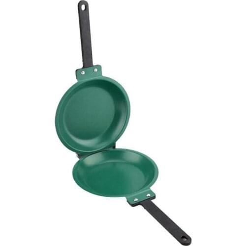 Frying Pan,Double Side Frying Pan Non-Stick Flip Folding Frying Pan BBQ Stable and Durable Cooking Tool for Home Kitchen