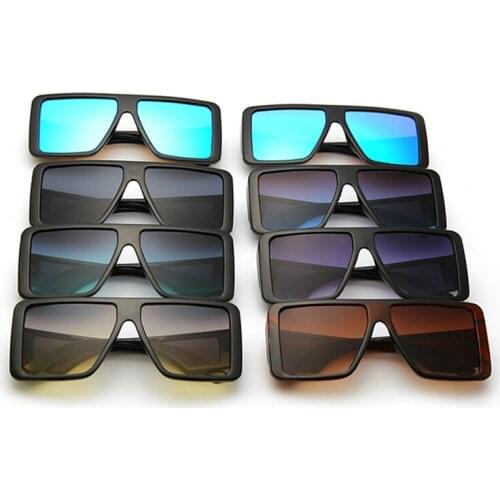 New unisex big frame square sunglasses trendy fashion gradient four-sided mirror sunglasses driving fishing shopping glasses