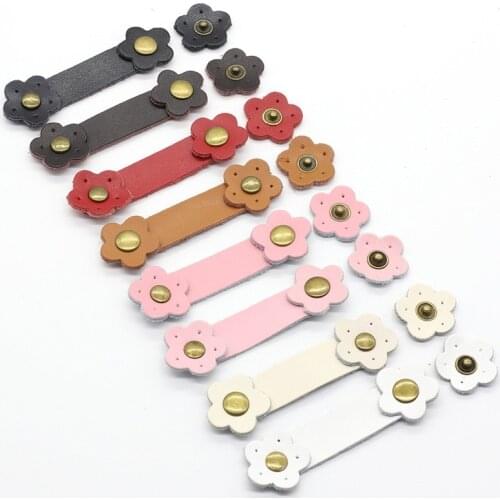 Lionsen Double Flower Bag Magnetic Buttons Genuine Leather Bronze Snape for Women Handmade DIY Handbag Fastener Accessories