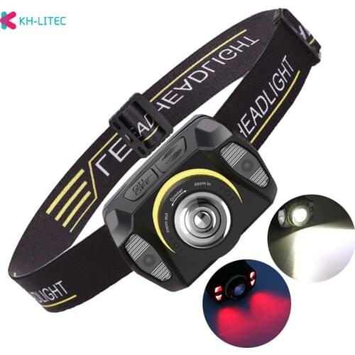 Super Bright Rechargeable XPG LED Headlamp with Infrared Sensor Switch Zoom LED Headlight Used for Camping Running Night Fishing