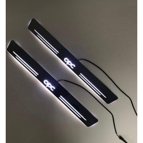 Express delivery led door sill plate strip welcome light threshold guard protectors for opel astra j opc