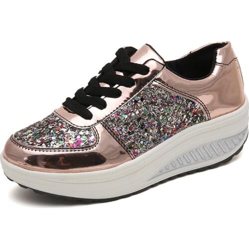 Tenis Feminino Women Tennis Shoes Luxury Brand New Sequins Sport Shoes Ladies Stability Walking Footwear Sneakers Trainers Cheap