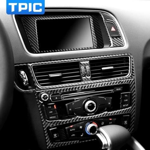 Auto Accessories Interior Carbon Fiber Car Air Conditioning CD Panel Trim Stickers Navigation Frame Decor Covers For Audi Q5 SQ5