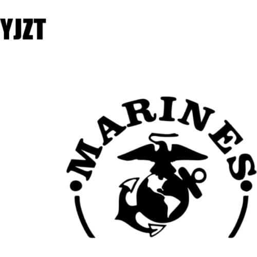 YJZT 14.7CM*11CM USMC MARINES Vinyl Decal Safety Car Sticker Black/Silver C3-0077