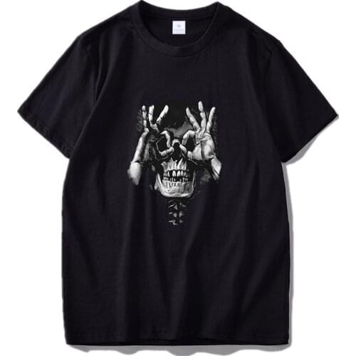 Funny Skull T Shirt Amusing Action Spoof T-Shirt Humor Horror Novelty Retro Crew Neck Cotton Soft Tees