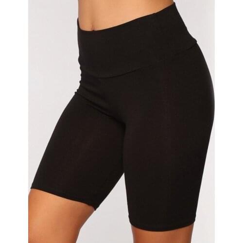Women Solid Color High Waist Shorts Stretchy Seamless Slim Cycling Yoga Pants Fitness Legging Push Up Running Gym Pants