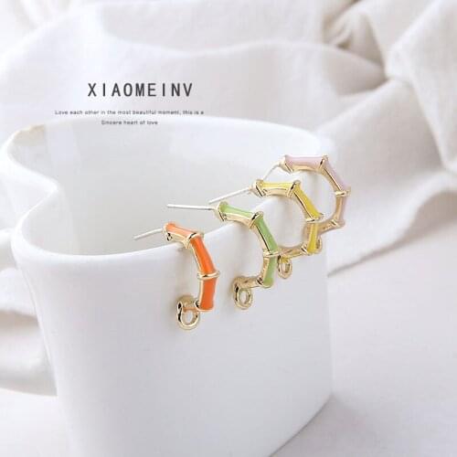 10pcs Korean Style Multicolor c-shape Female Stud Earrings For Women Jewelry Love Bamboo Earrings For Women Diy Ear Accessories