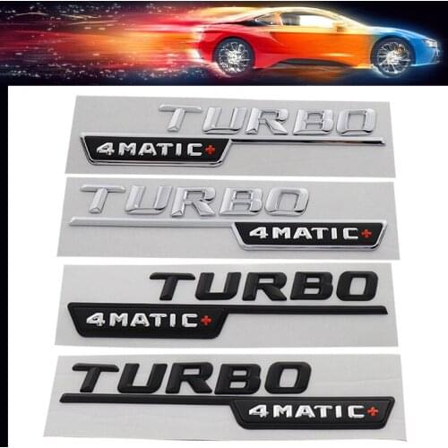 1 Pair Premium TURBO 4MATIC+ car Fender trunk Bonnet Decal Emblem Badge Sticker for W210 GLC B200 W221 W212 W205 W211 C180 C200