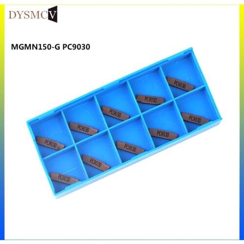 10PCS MGMN150 G PC9030 Turning tools carbide inserts MGMN 150 CNC lathe cutter part parting and grooving part