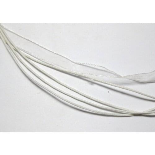 20 White Organza Ribbon Waxen Necklace Pendant Cord String+ Clasp
