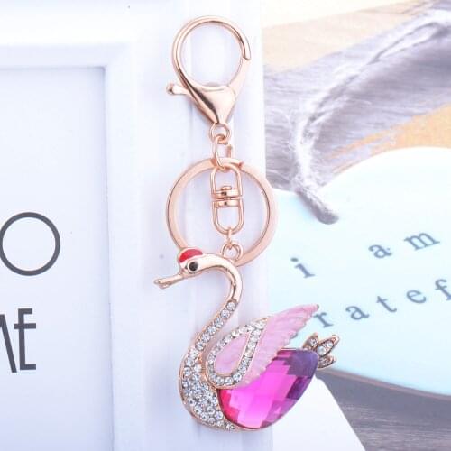2021 latest creative animal and plant cartoon inlaid zircon owl dolphin key chain bag accessories metal chain pendant