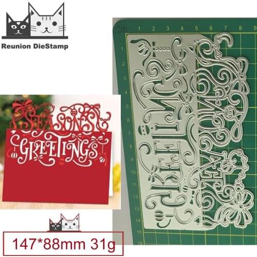 2021 New Cut Die Four Seasons Greeting Lace Metal Cutting Dies DIY Scrapbooking Steel Craft Die Cut Embossing Paper Cards