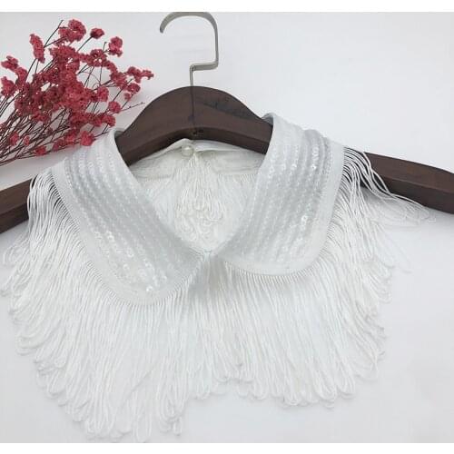 2021 White Elegant Fake Collars for Women Girls Doll Necklace Fake Collar Shoulder Wrap Shawl Female White Detachable Collar