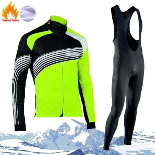 STRAVA 2021 Pro Winter Thermal Fleece sets Long Cycling Jersey 19D Gel PadMens MTB Ropa Ciclismo Bike Bicycling Maillot Clothes