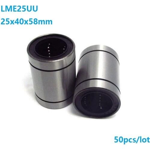 50pcs/lot LME25UU LME25 25x40x58mm Linear motion bearings bushings for 3D printer CNC router parts 25*40*58mm