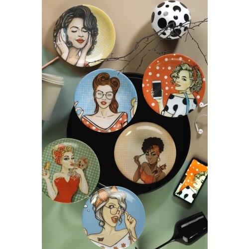 Pop-Art 6 pieces Cake Plate 21 cm