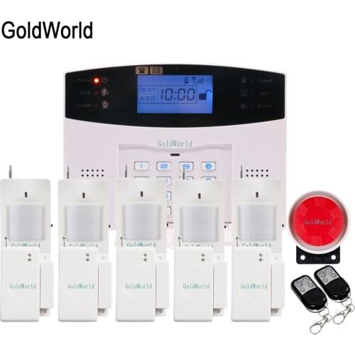 Wireless GSM Alarm Home Security System Kits Burglar Intruder Alert with PIR Motion Sensor Door Detector APP Control