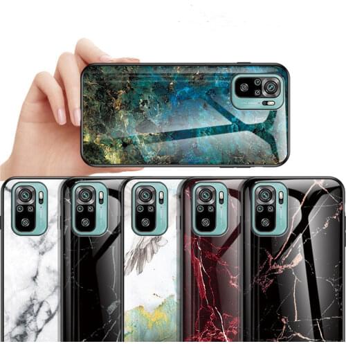 Redmi Note 10S Marble Tempered Glass Case for Xiaomi Redmi Note 10 4G 10S Luxury Back Panel Phone Case RedMi Note 10S 10 S Cover