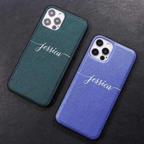 DIY Custom Name Phone Case For iPhone 11 12 Pro XS Max Luxury PU Leather Letter Cover For iPhone XR X 5 6S 6 7 8 Plus SE 2 2020