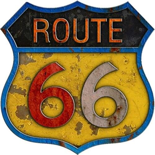 Dawasarufor Route 66 Self Adhesive PVC Decal 3D Retro Car Sticker Waterproof Laptop Truck Motorcycles Auto Accessories,13cm*9cm