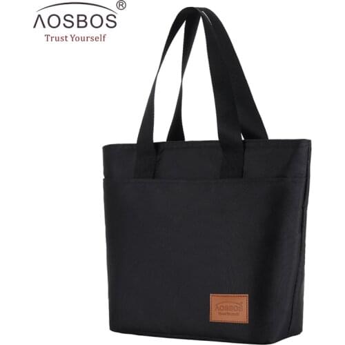Aosbos Canvas Insulated Lunch Bags Women Thermal Cooler Bag Students Leisure Picnic Bag Tote loncheras termicas para mujer