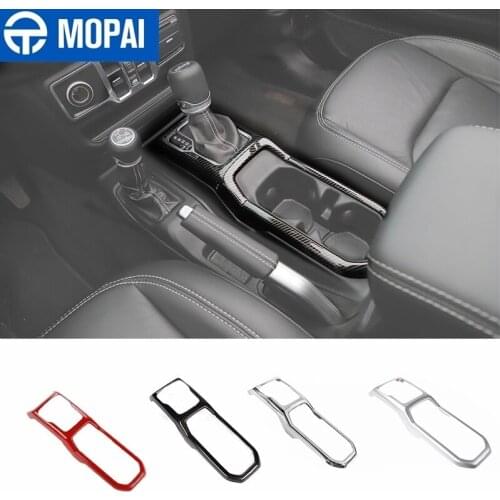 MOPAI ABS Gear Shift Cover Panel Decoration Cover Stickers for Jeep Wrangler JL 2018+ Accessories for Jeep Gladiator JT 2018
