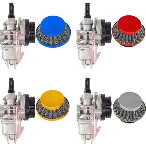 Carburetor Carb Carby + Steel 44mm Air Filter Blue + Stack 47cc 49cc Mini Moto Dirt Pocket Bike ATV Quad Minimoto Minicross