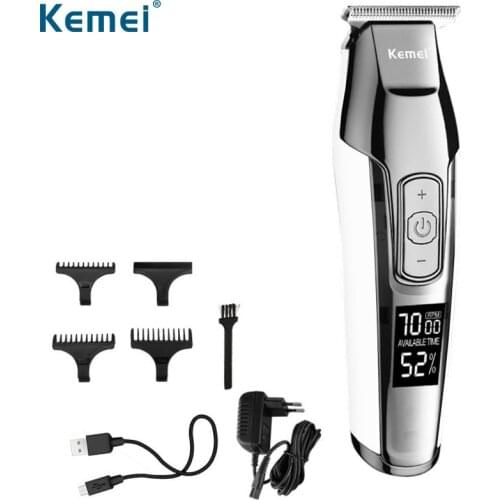 Kemei Barber Professional Hair Clipper LCD Display 0mm Baldheaded Beard Hair Trimmer for Men Electric Hair Cutting Machine