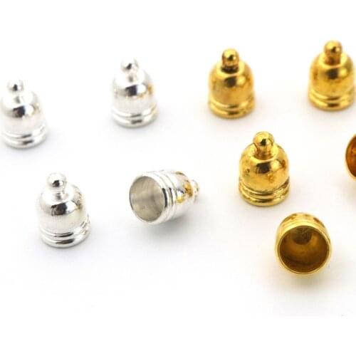 50pcs Gold Silver End Caps Beads Cap Tassel Caps For Jewelry Finding Charm Pendant Earrings Necklace End Tip DIY Accessories