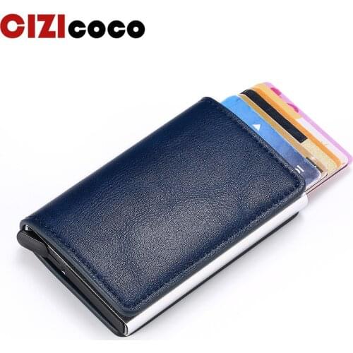 New Men Credit Card Holders Business ID Card Case Fashion Automatic RFID Card Holder Aluminium Bank Card Wallets