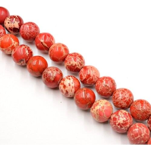 Natural Stone Red Sea Sediment Turquoises Round Beads Wholesale Loose Beads for Jewelry Making Accessories 4-12mm DIY