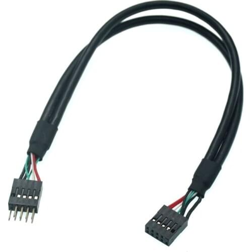 Motherboard Mainboard 9Pin DuPont 2.54mm USB 2.0 Male to Female Extension Dupont Data Cable Cord Wire Line 30cm for PC DIY 0.3m