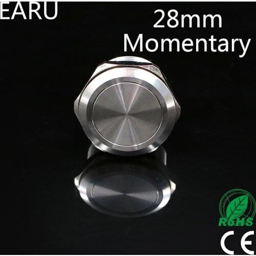 28mm Metal Stainless Steel Waterproof Momentary Doorebll Horn Push Button Switch Car Auto Engine Start PC Power Start Self-reset