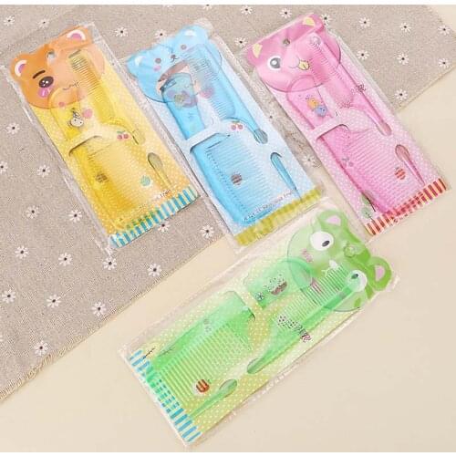 Baby 2Pcs/Set Brush Comb Cute Boy Girl Kids Gentle Soft Hair Brush Comb Set Newborn Babies Plastic Anti-static Cartoon Comb Sets
