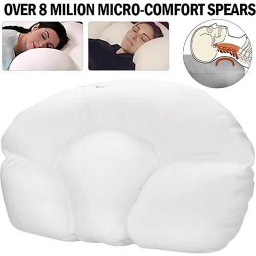New White All Round Foam Pillow Sleep Aid Deep Neck Pillow Comfortable Soft For Neck Head Pain Release Relax