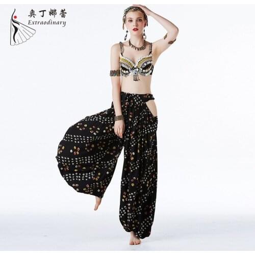 2019 new belly dance set bra pants two-piece