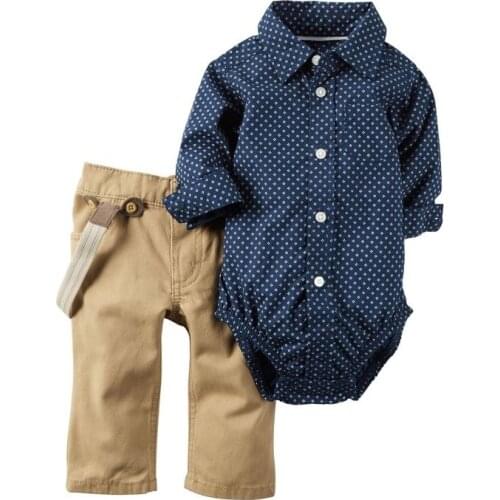 New Spring Dot Romper Baby Boy Clothes Baby Boy Romper Boy Shirt Blue New Born Baby Clothes Onesie Casual Wear Hight Quality