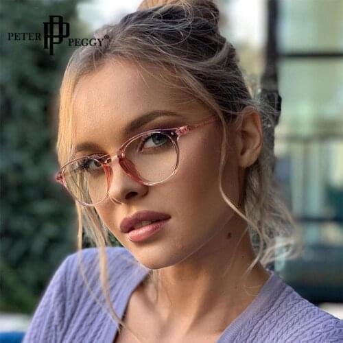 Ultralight Glasses Frame Retro Round Anti Blue Light Women Eyewear Transparent Lens Blue Blue Light Blocking Computer Glasses