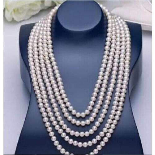 Classic AAA 9-10mm natural south white pearl necklace 100 inch
