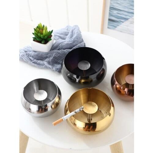 Stainless steel ashtray creative household trend Internet cafe hotel living room KTV European ashtray custom LOGO