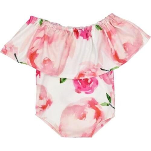 NEW Newborn Photography Props Baby Newborn Girl Outfits Bebe Photo Props Romper Flower Newborn Baby Girl Clothes Off Shoulder